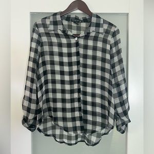 Translucent checkered blouse